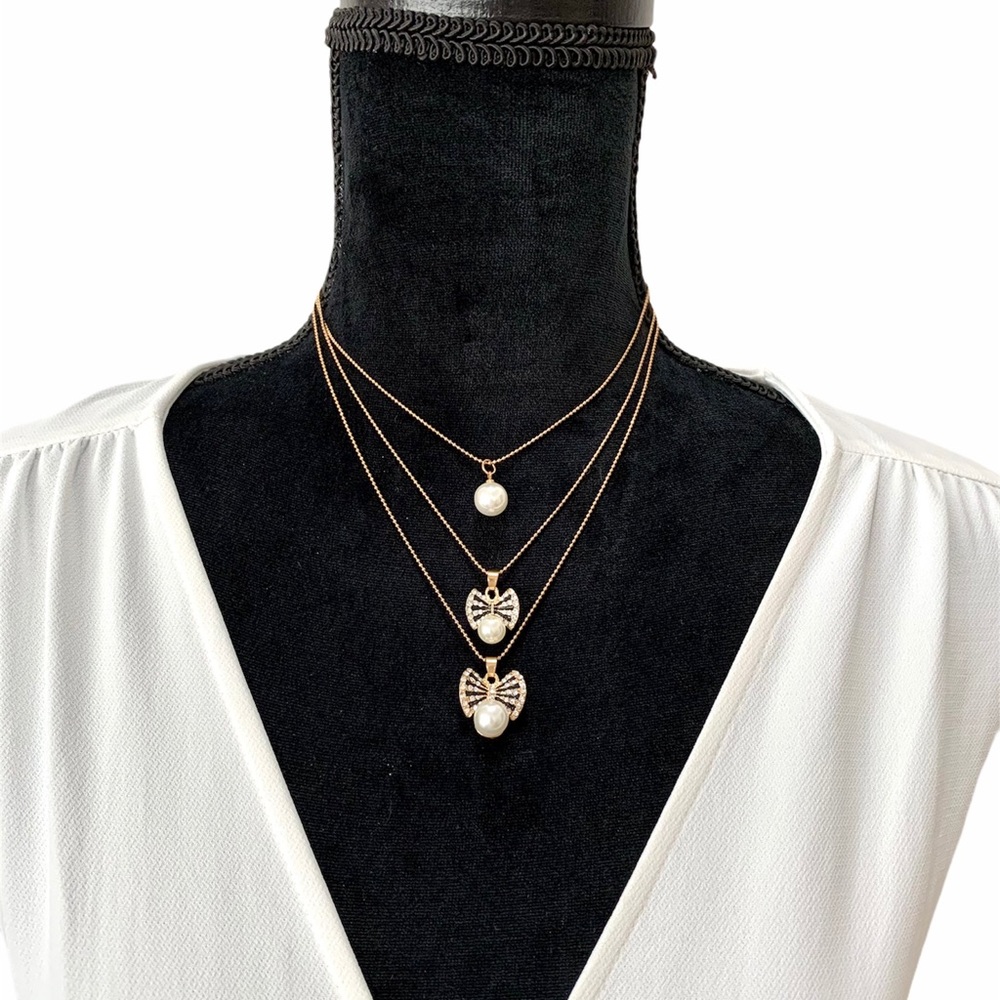 Layered Bow Necklace